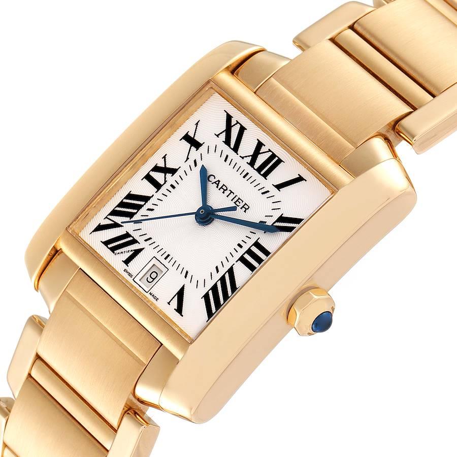 Cartier Tank Francaise Large Yellow Gold Automatic Unisex Watch W50001R2 For Sale 2