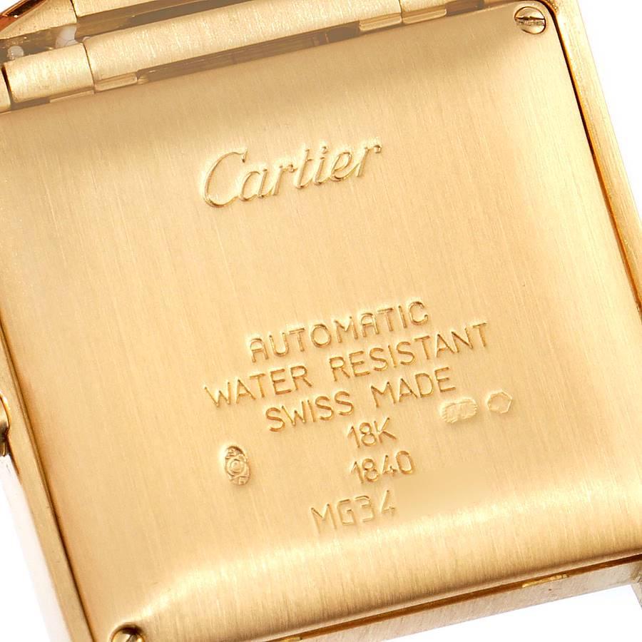 Cartier Tank Francaise Large Yellow Gold Automatic Unisex Watch W50001R2 For Sale 3
