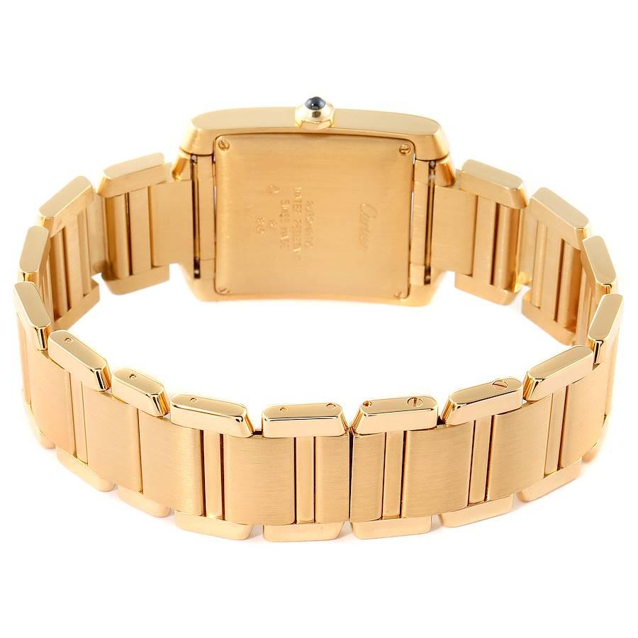 Cartier Tank Francaise Large Yellow Gold Automatic Unisex Watch W50001R2 For Sale 4