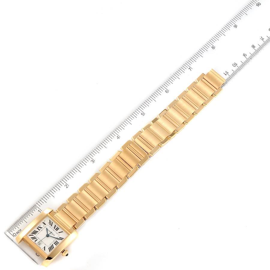 Cartier Tank Francaise Large Yellow Gold Automatic Unisex Watch W50001R2 For Sale 5
