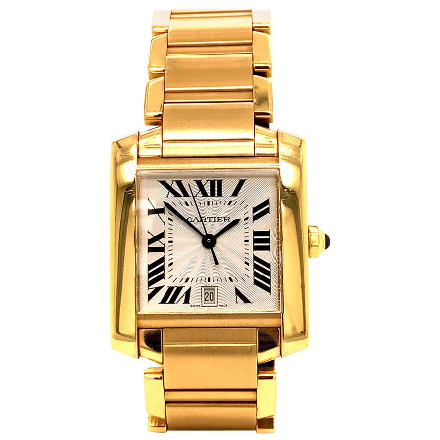 Cartier Tank Francaise Large Yellow Gold Automatic Watch