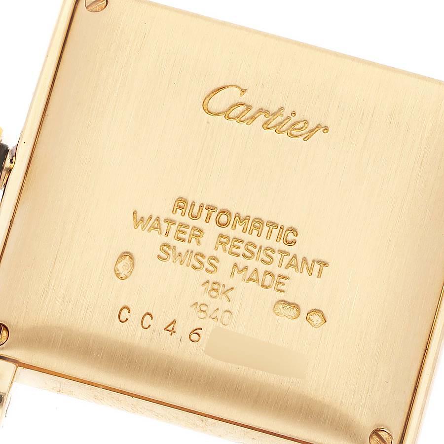 Cartier: Große Gelbgold-Herrenuhr Tank Francaise mit braunem Riemen, W5000156 im Angebot 3
