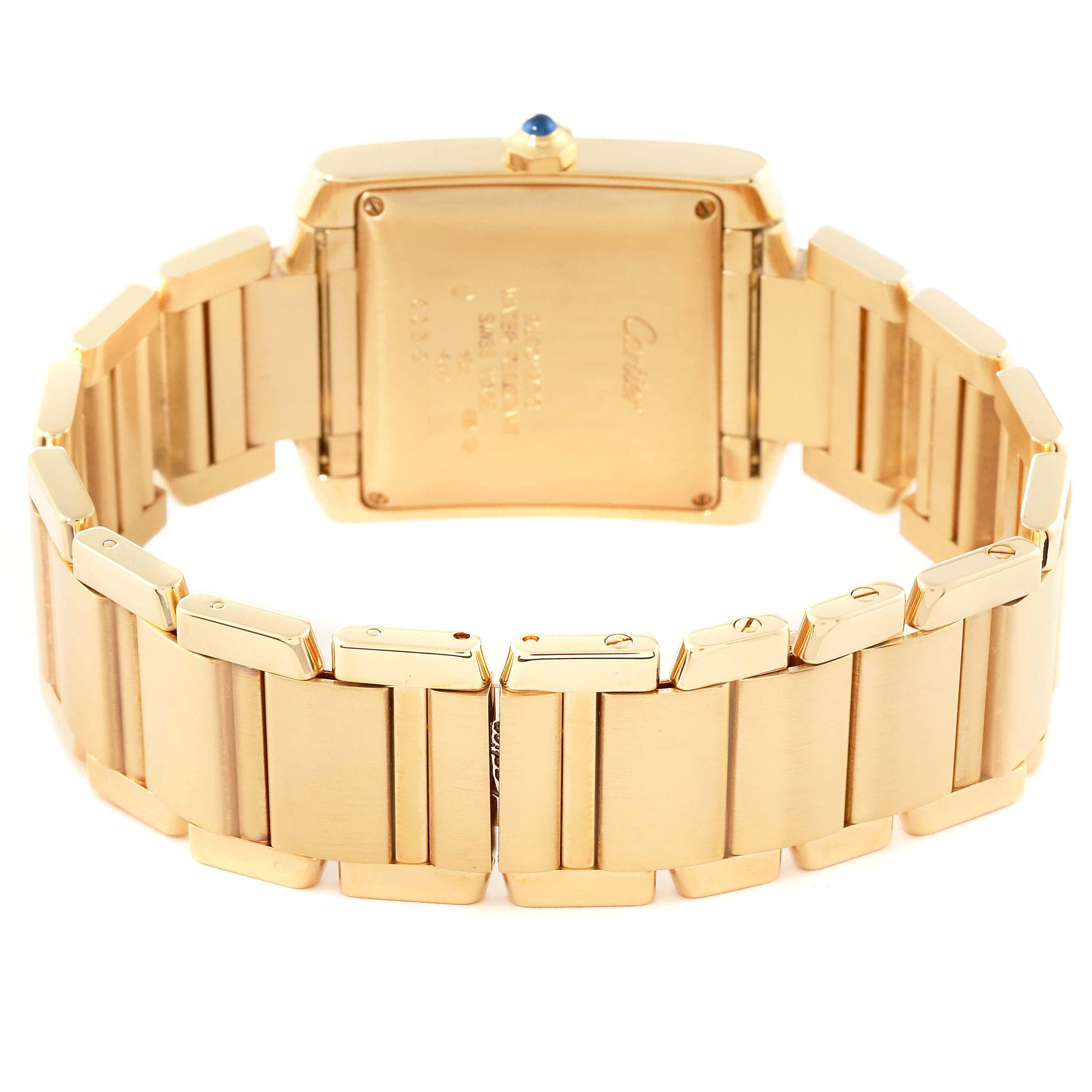 Cartier Tank Francaise Large Yellow Gold Silver Dial Mens Watch W50001R2 5
