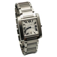Cartier Tank Française Mittelgroße Uhr aus Edelstahl