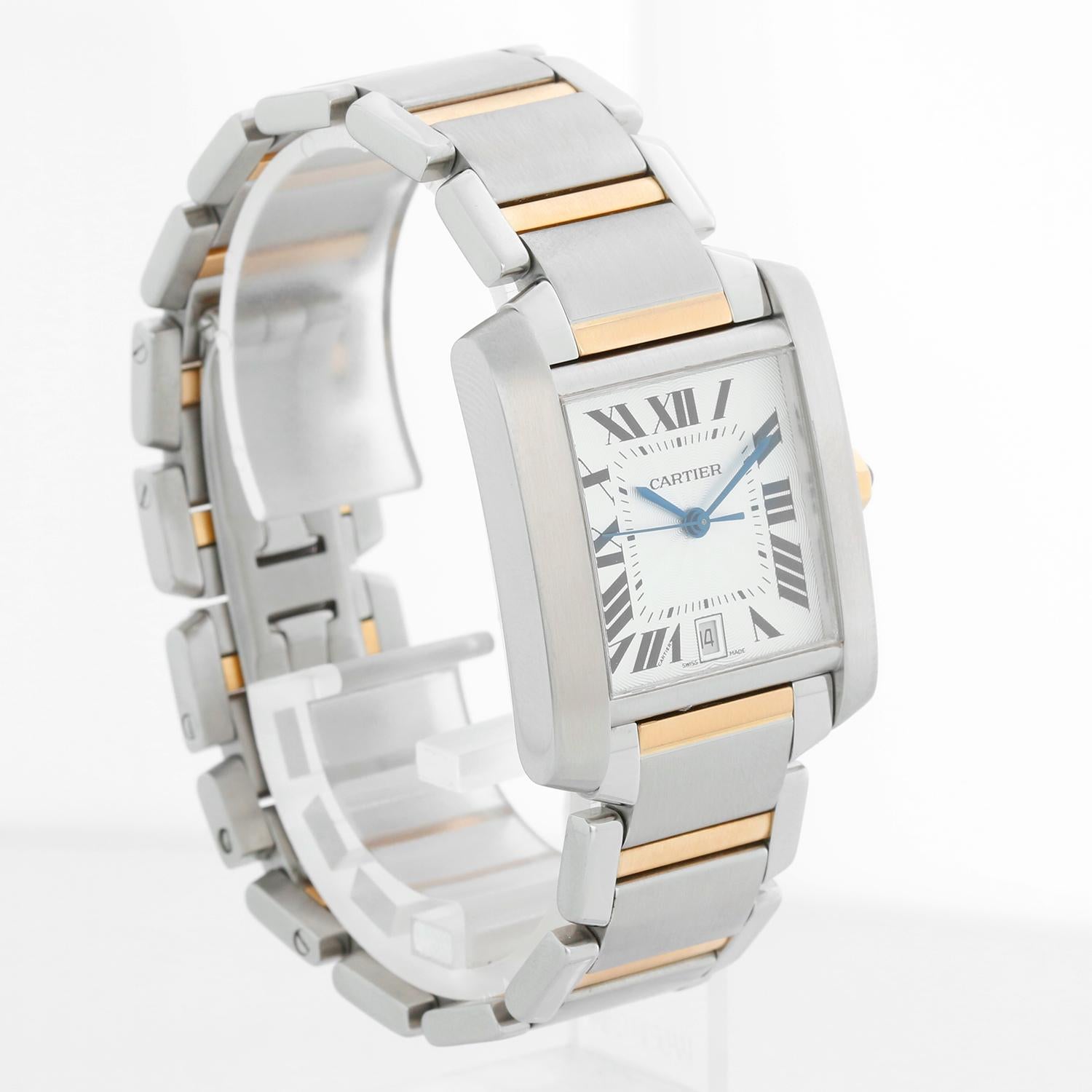 Montre automatique 2 tons acier et or W51005Q4 2302 pour hommes Cartier Tank Francaise Excellent état - En vente à Dallas, TX
