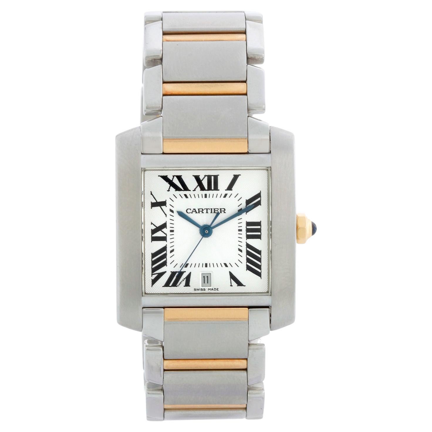 Montre automatique 2 tons acier et or W51005Q4 2302 pour hommes Cartier Tank Francaise