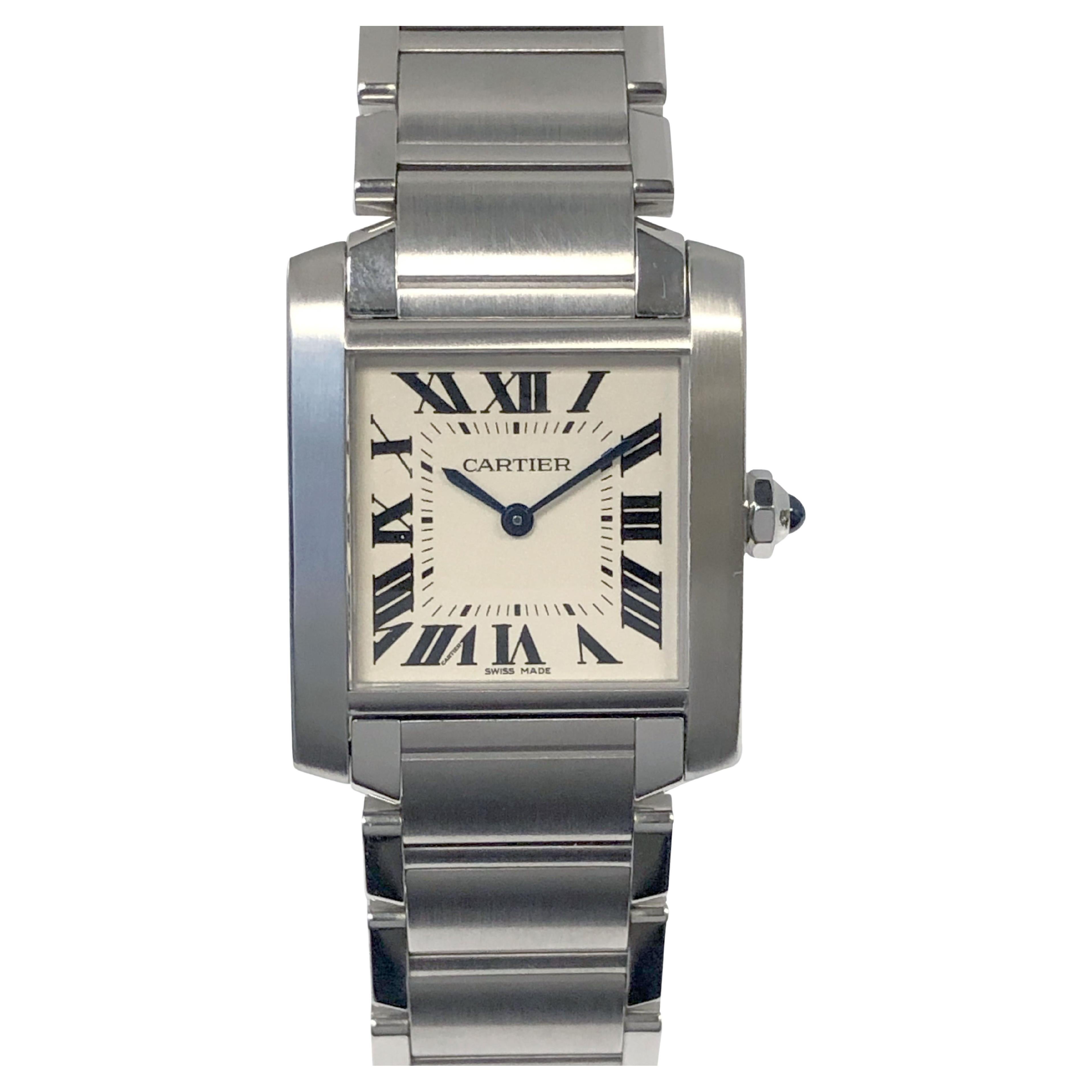 Cartier Tank Francaise Mid Size Unisex Stainless Steel Quartz Wrist Watch