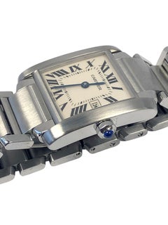 Cartier Tank Francaise Mid Size Unisex Steel Quartz Wrist Watch