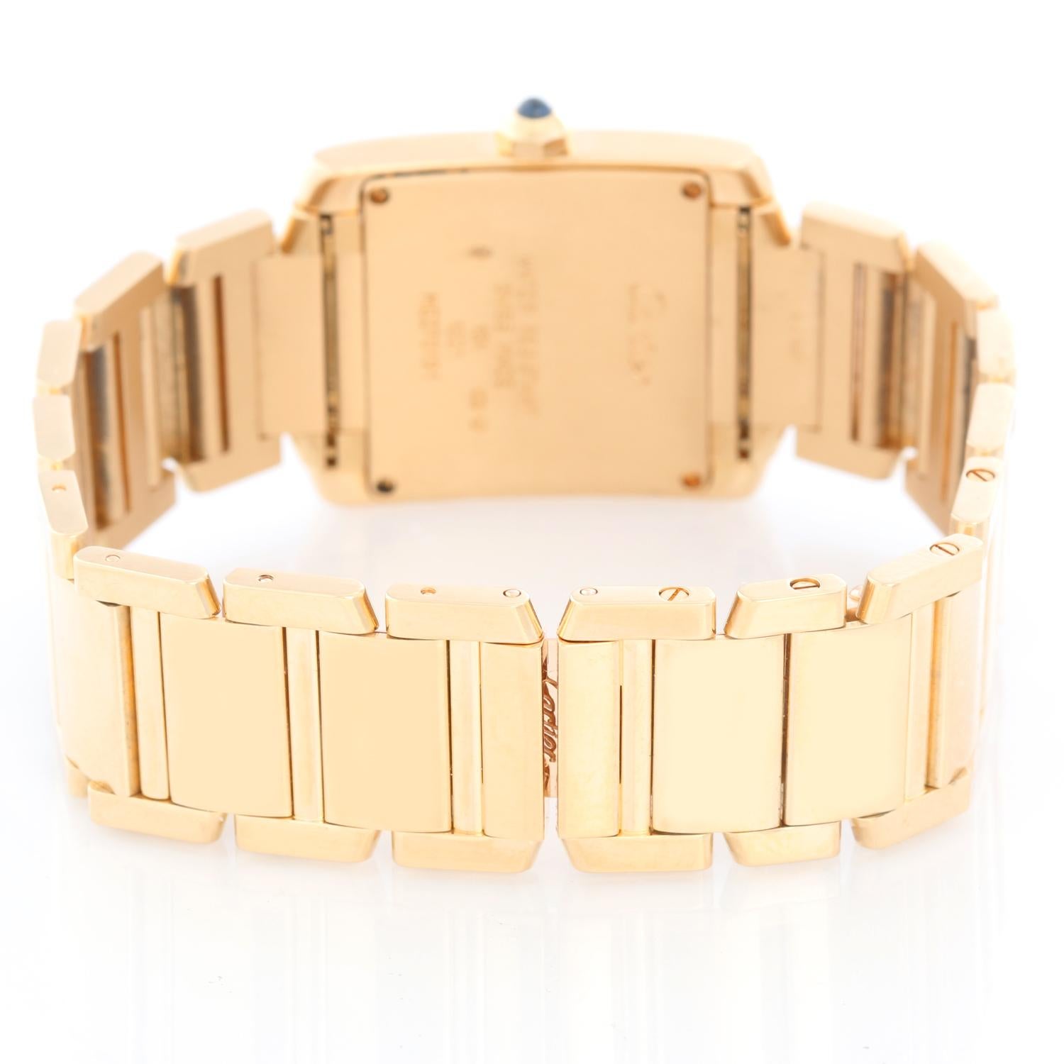 Cartier Tank Francaise Midsize 18 Karat Yellow Gold Watch W50003N2 1821 In Excellent Condition In Dallas, TX