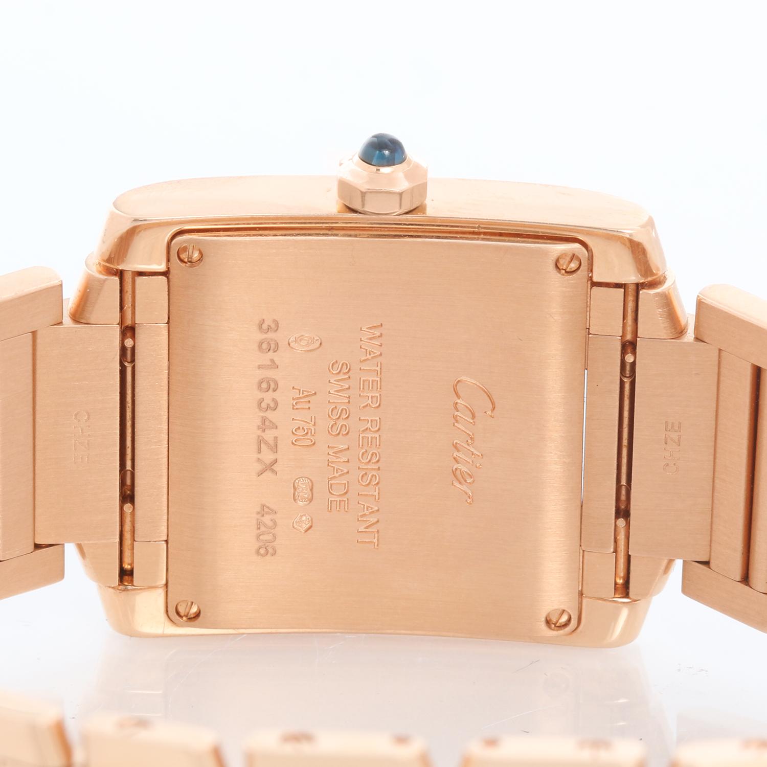 Cartier Tank Francaise Midsize 18k Rose Gold Watch WGTA0030 In Excellent Condition In Dallas, TX