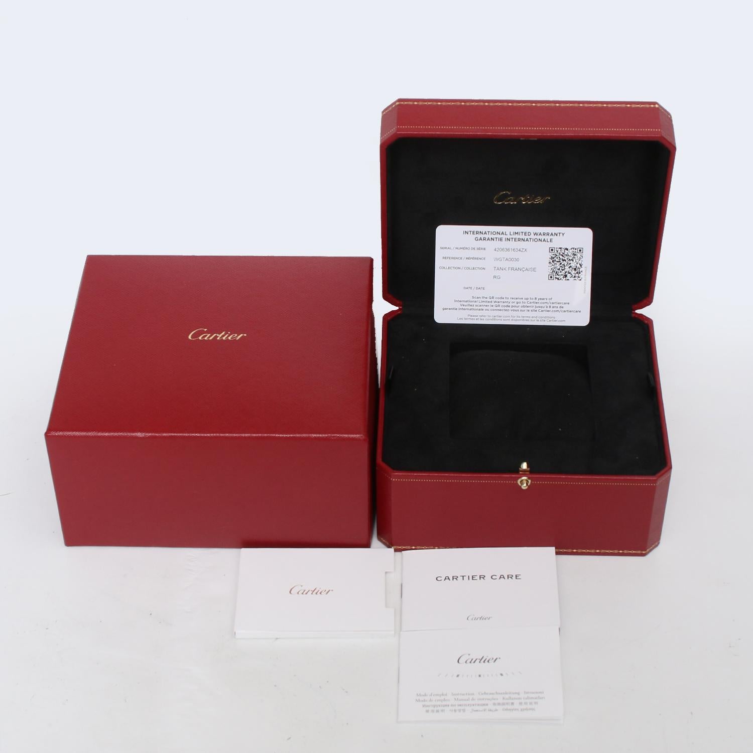 Cartier Tank Francaise Midsize 18k Rose Gold Watch WGTA0030 4