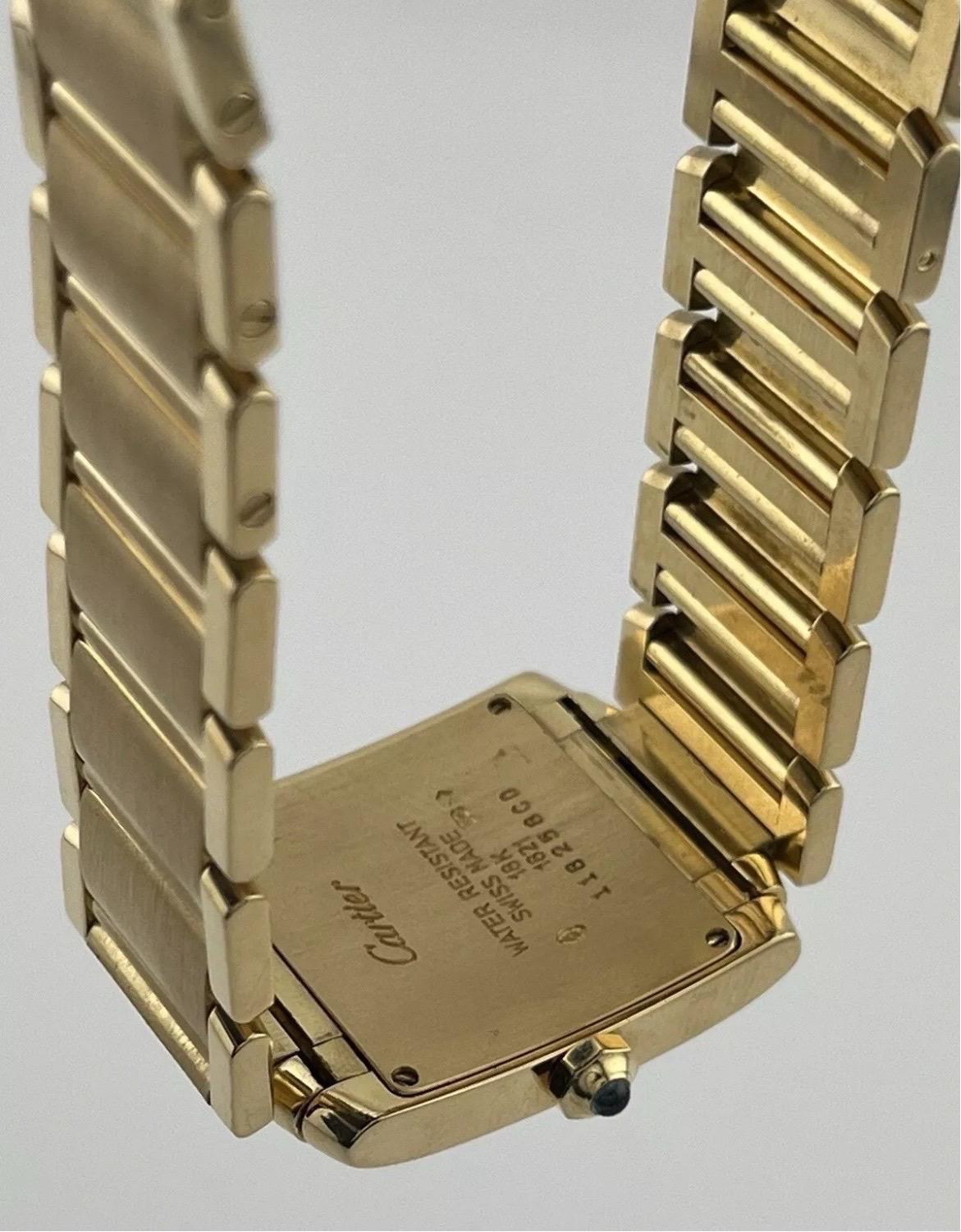 Cartier Montre Tank Française midsize en or jaune 18 carats avec quartz pour femmes W50003N2 1821 en vente 10