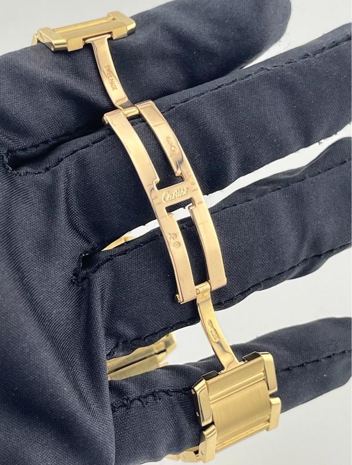 Cartier Montre Tank Française midsize en or jaune 18 carats avec quartz pour femmes W50003N2 1821 en vente 11