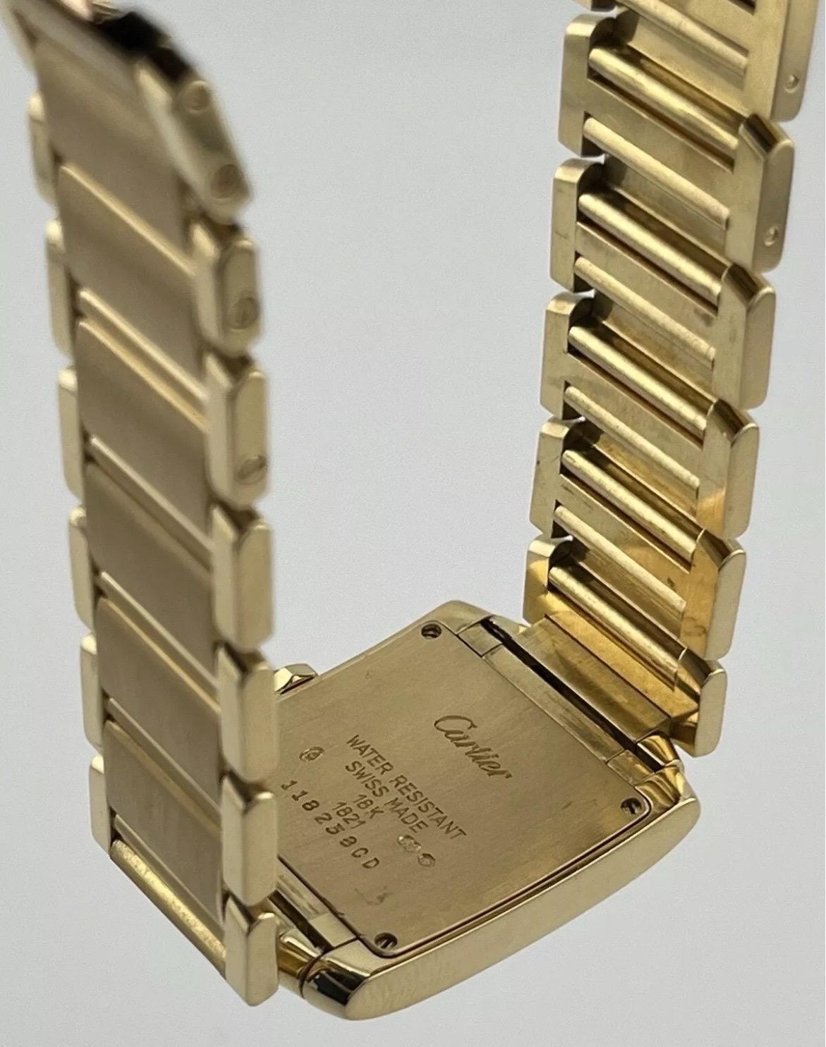 Cartier Montre Tank Française midsize en or jaune 18 carats avec quartz pour femmes W50003N2 1821 en vente 13