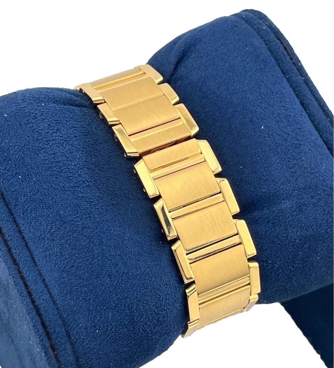 Cartier Montre Tank Française midsize en or jaune 18 carats avec quartz pour femmes W50003N2 1821 en vente 3