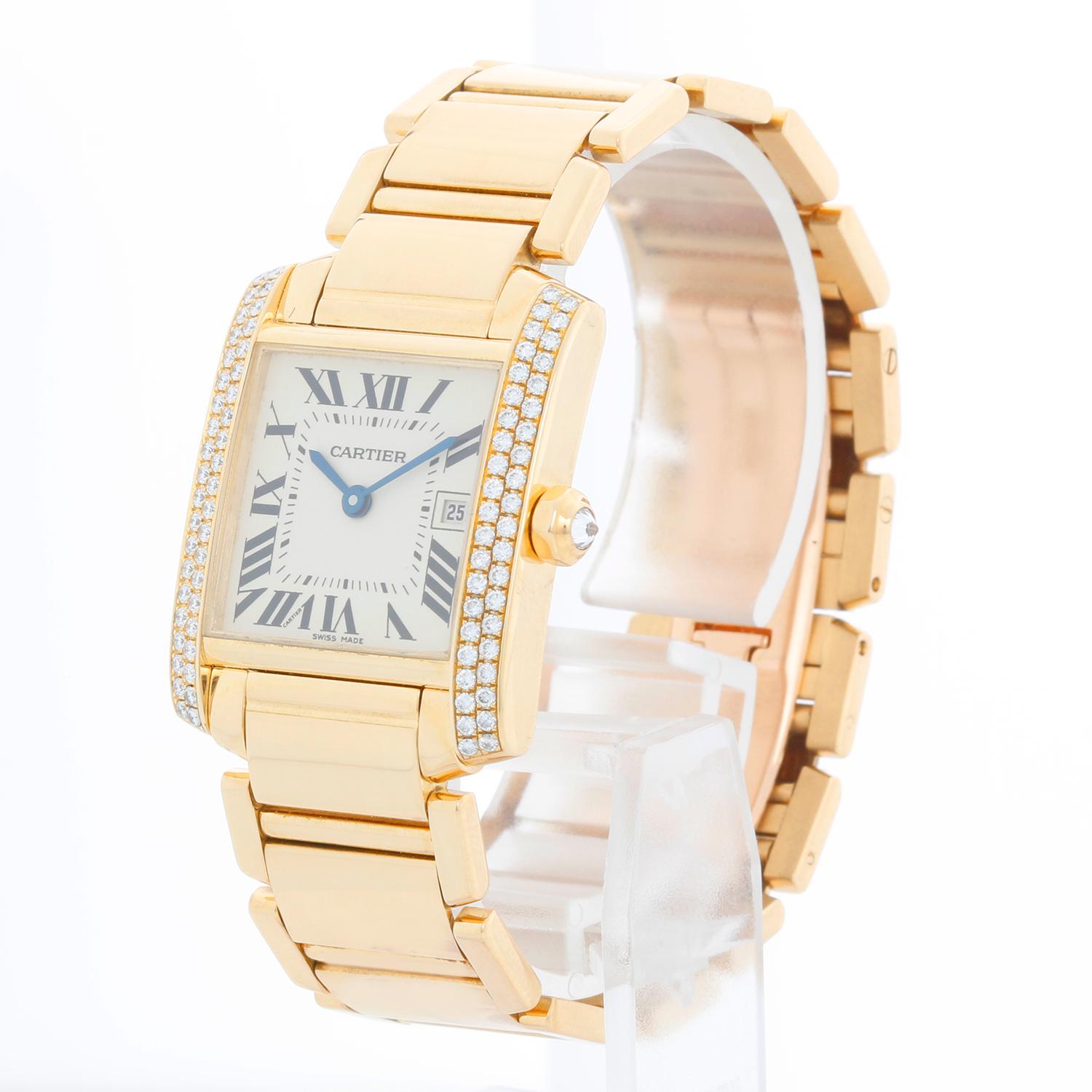 Cartier Tank Francaise Midsize 18k Yellow Gold Orologio Uomo/Ladies W50014N2 2466 In condizioni ottime in vendita a Dallas, TX