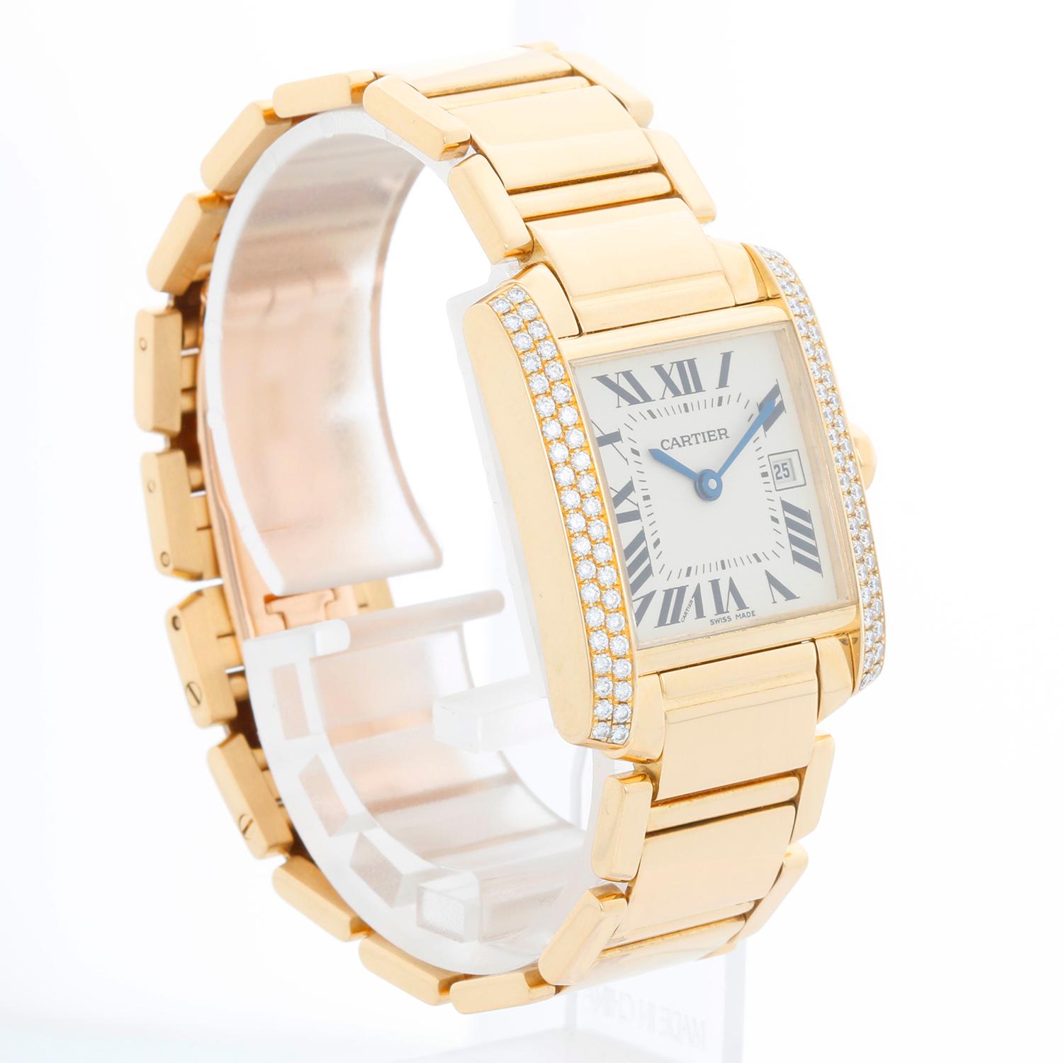 da uomo o donna Cartier Tank Francaise Midsize 18k Yellow Gold Orologio Uomo/Ladies W50014N2 2466 in vendita