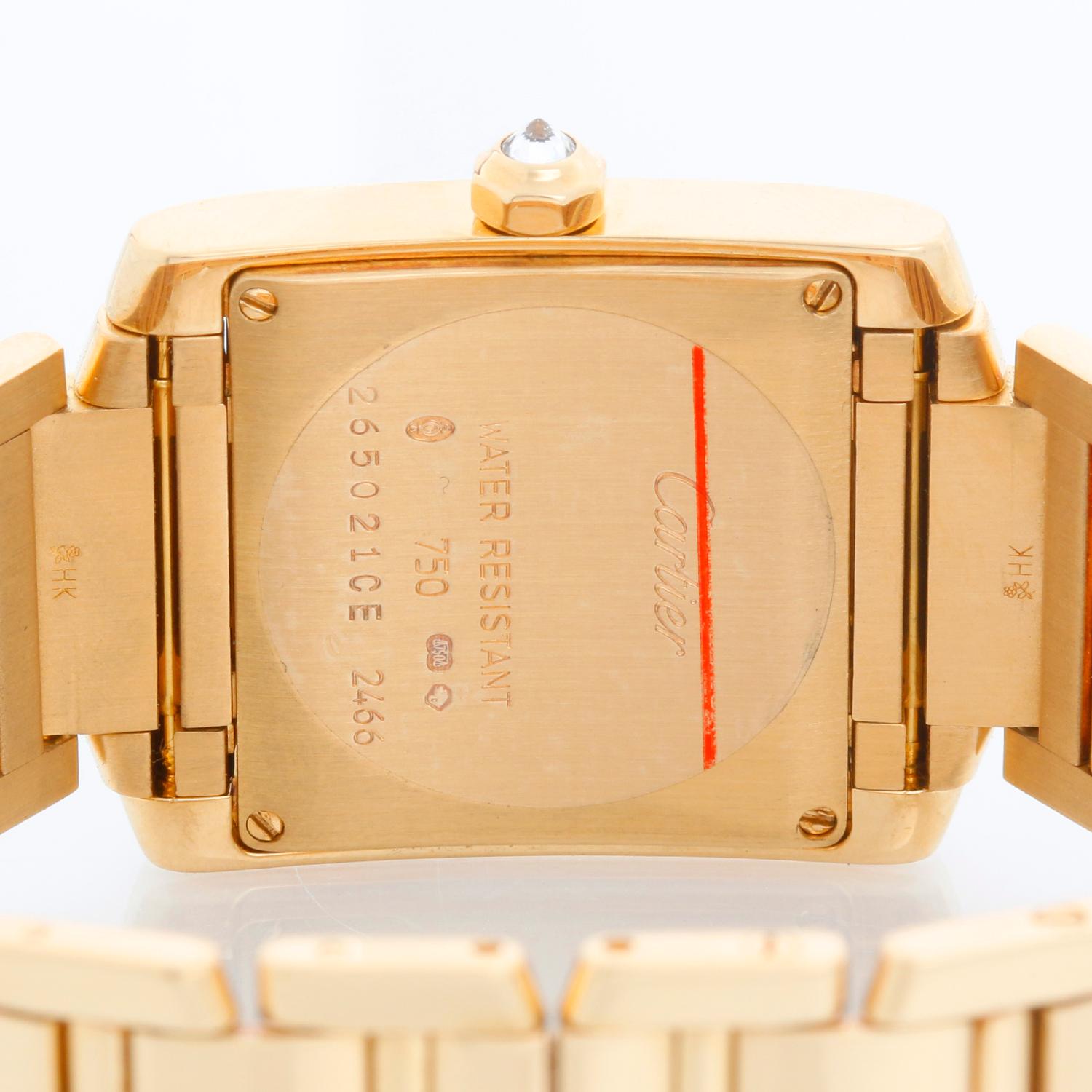 Cartier Tank Francaise Midsize 18k Yellow Gold Orologio Uomo/Ladies W50014N2 2466 in vendita 2