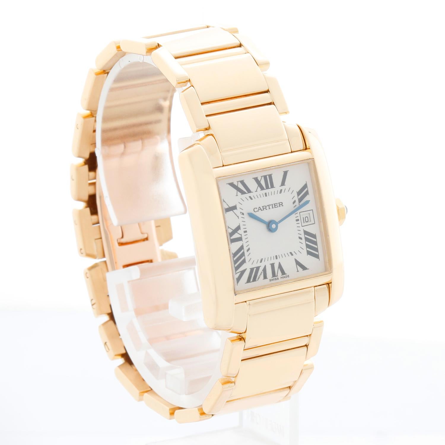 Cartier Montre Tank Française midsize en or jaune 18 carats pour hommes et femmes W50014N2 Excellent état - En vente à Dallas, TX
