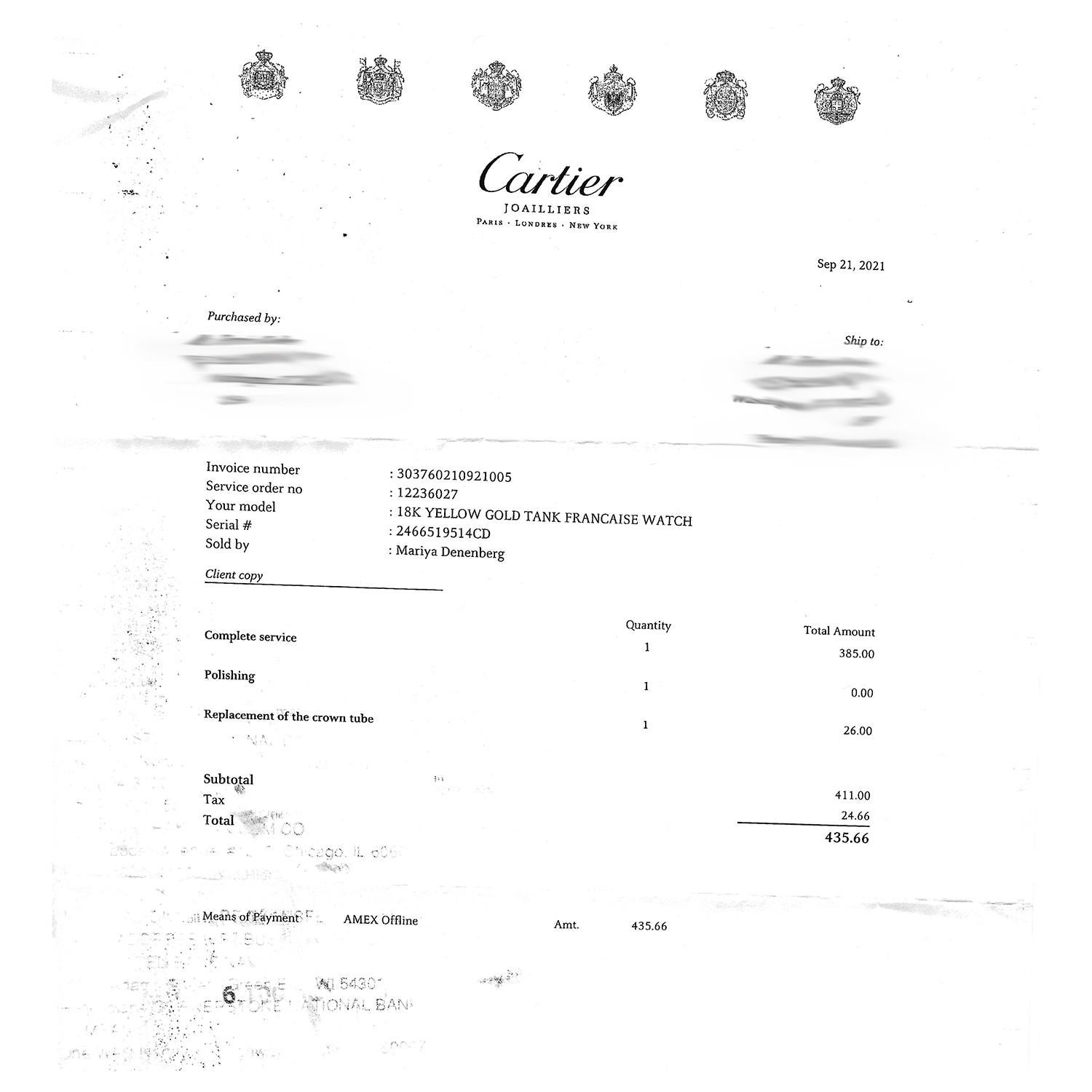 Cartier Montre Tank Française midsize en or jaune 18 carats pour hommes et femmes W50014N2 en vente 3