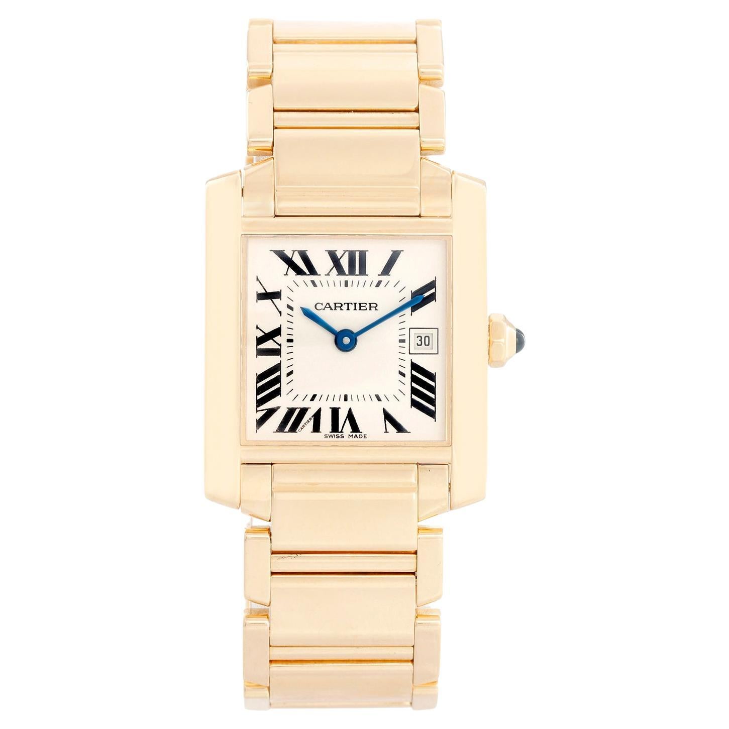 Cartier Tank Francaise Midsize 18k Yellow Gold Men
s/Ladies Watch W50014N2