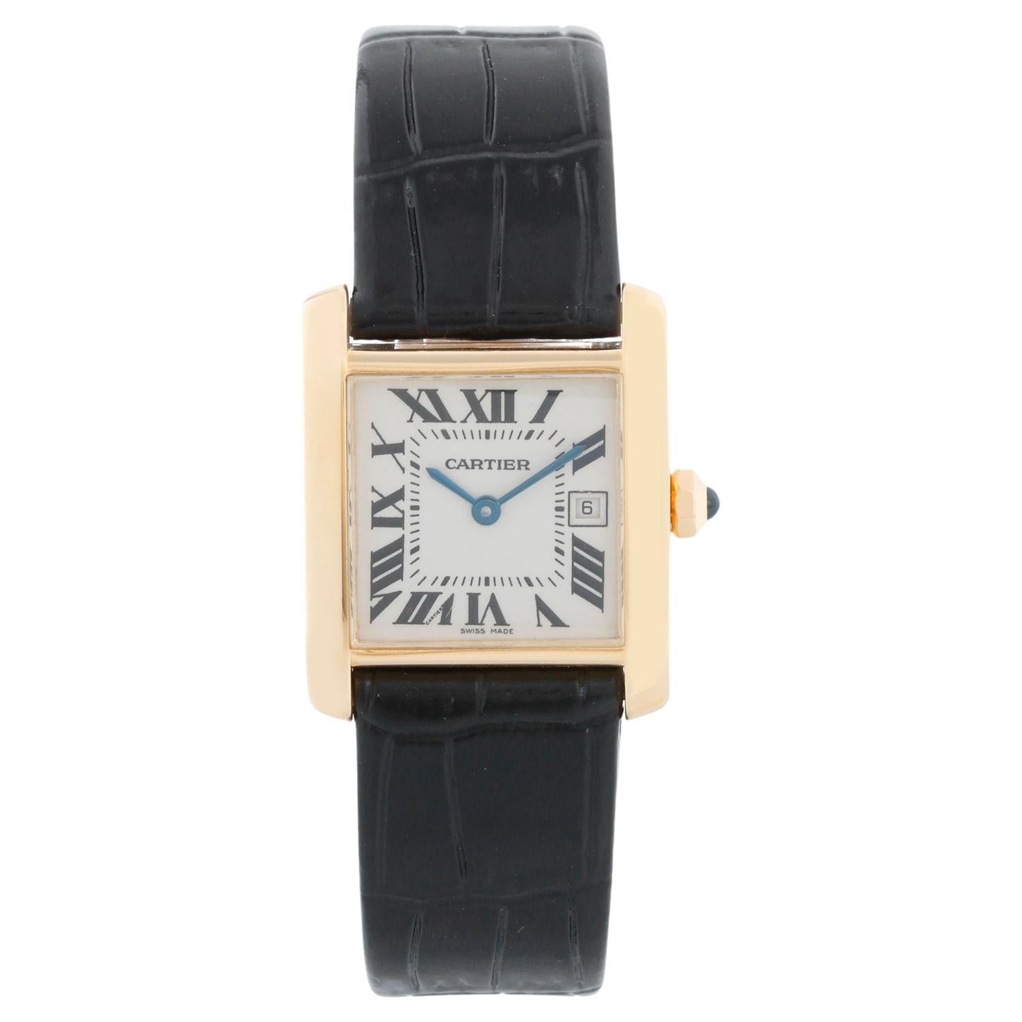 Cartier Montre Tank Française midsize en or jaune 18 carats pour hommes et femmes W50014N2