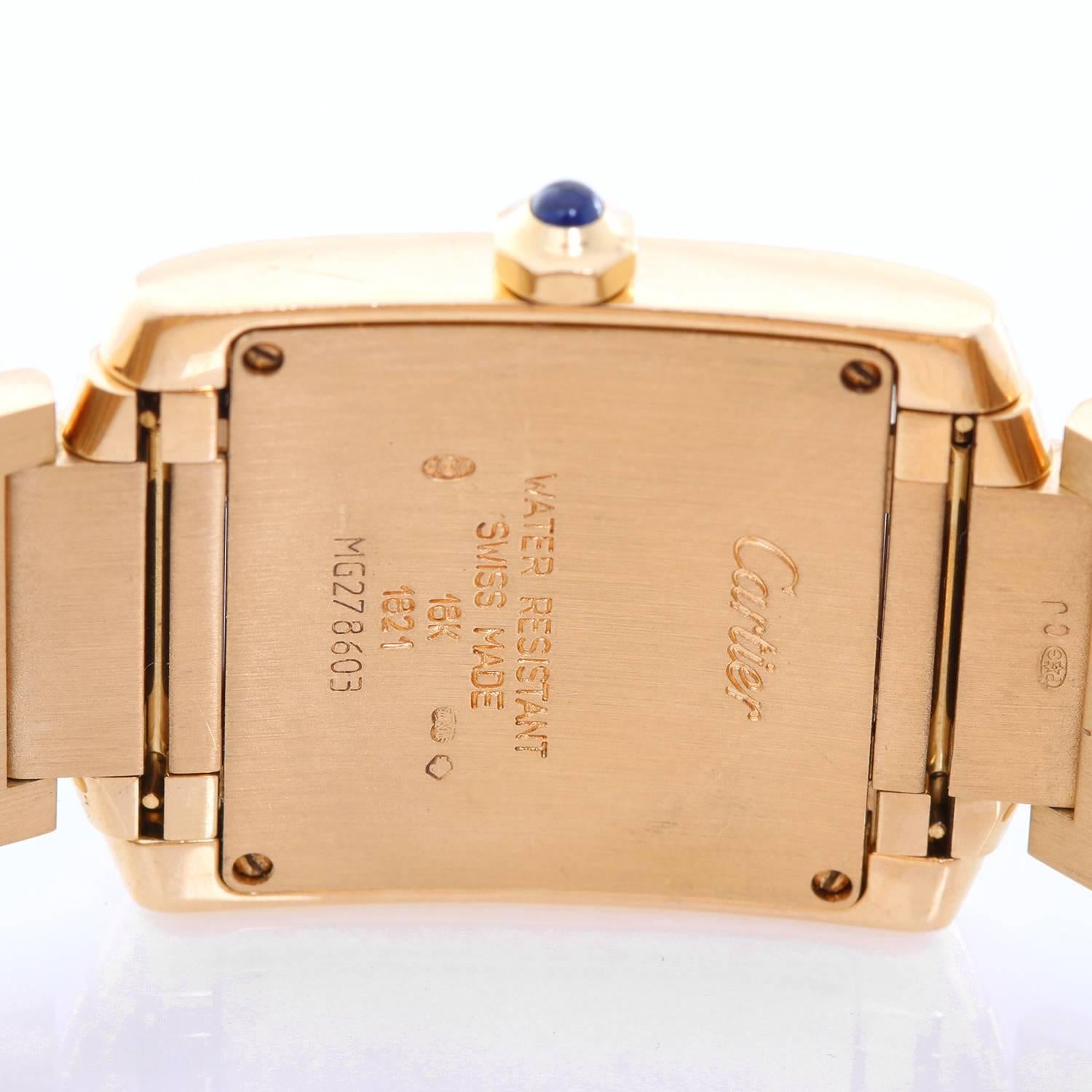 Cartier Yellow Gold Tank Francaise Midsize Quartz Wristwatch Ref W50003N2 In Excellent Condition In Dallas, TX