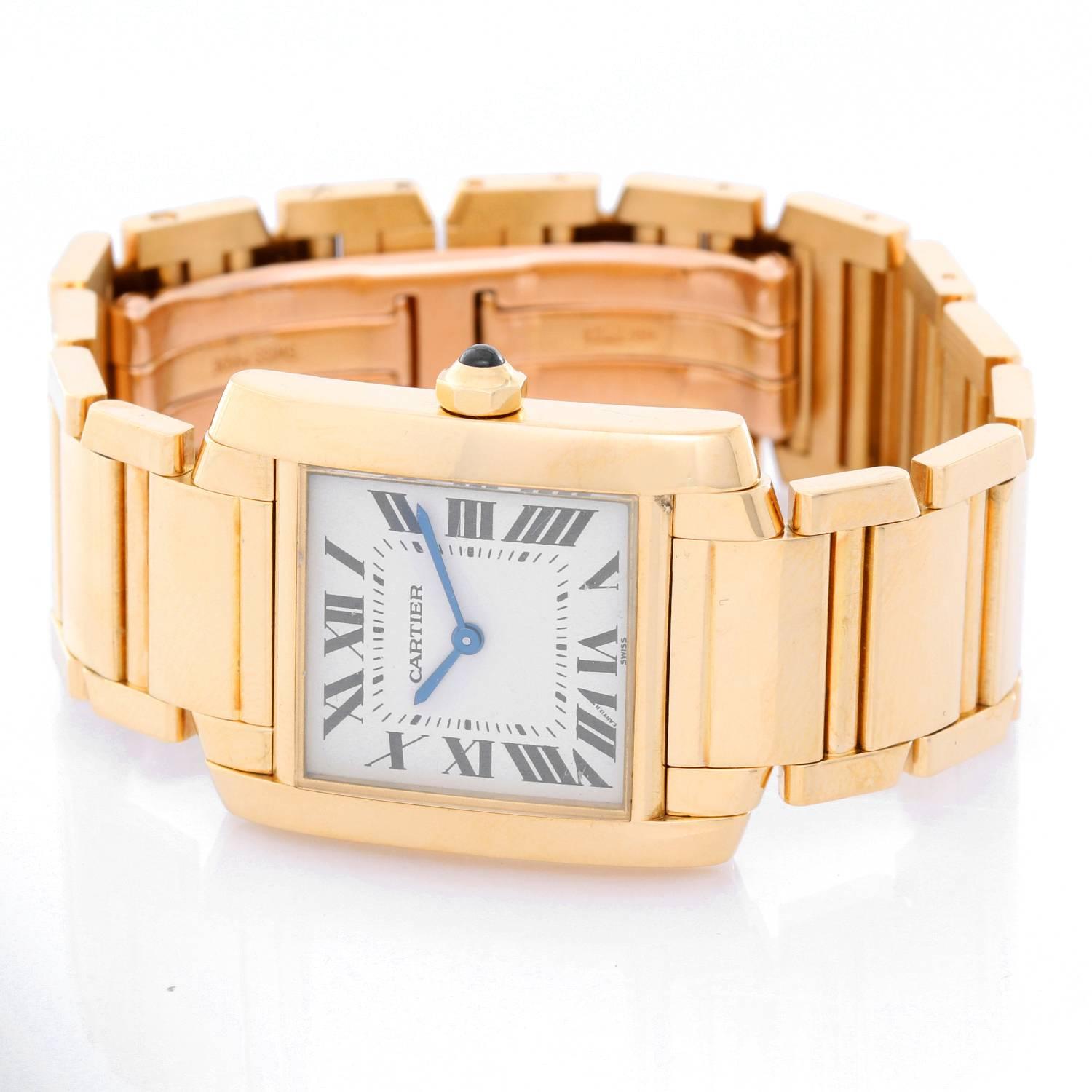 Women's or Men's Cartier Yellow Gold Tank Francaise Midsize Quartz Wristwatch Ref W50003N2