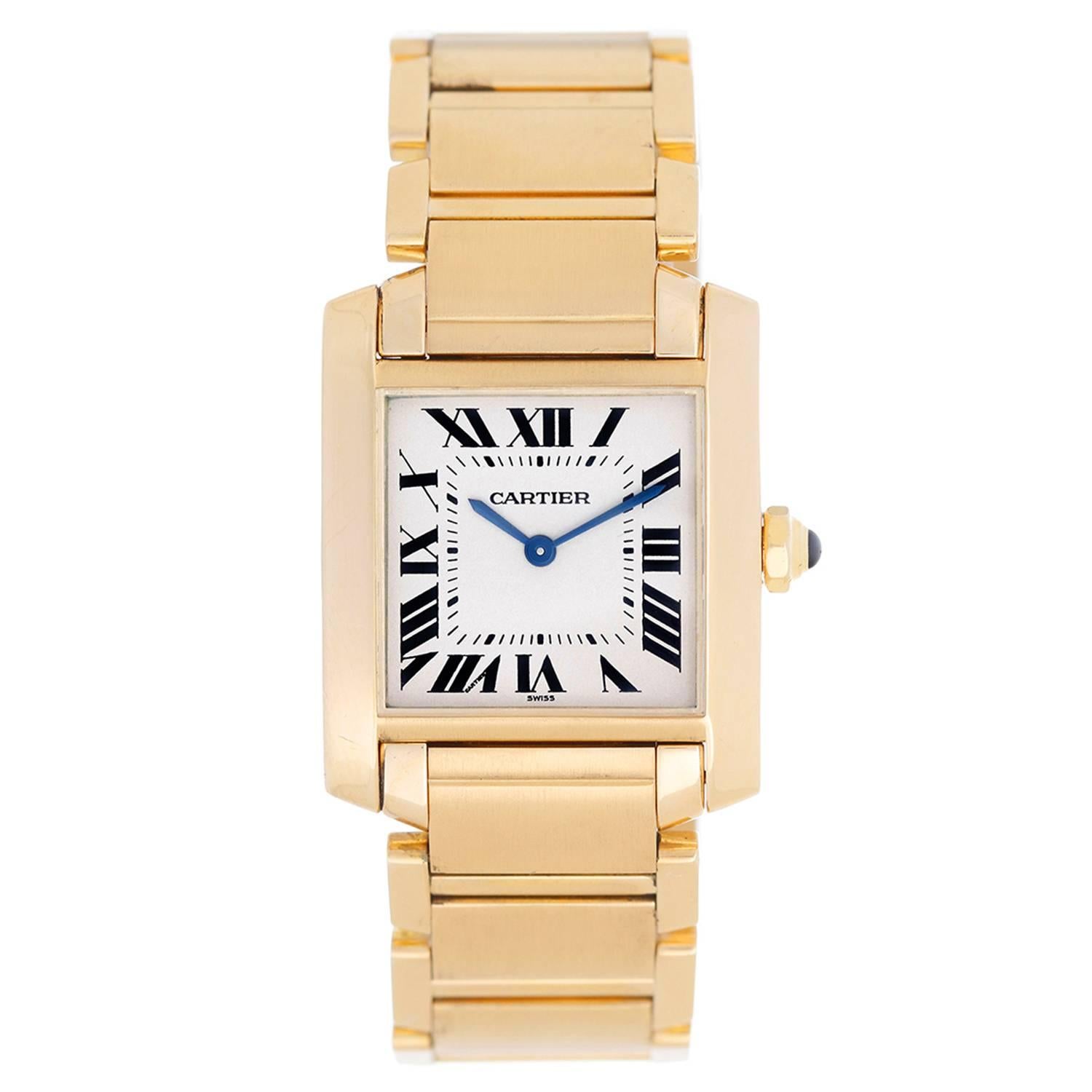 Cartier Yellow Gold Tank Francaise Midsize Quartz Wristwatch Ref W50003N2