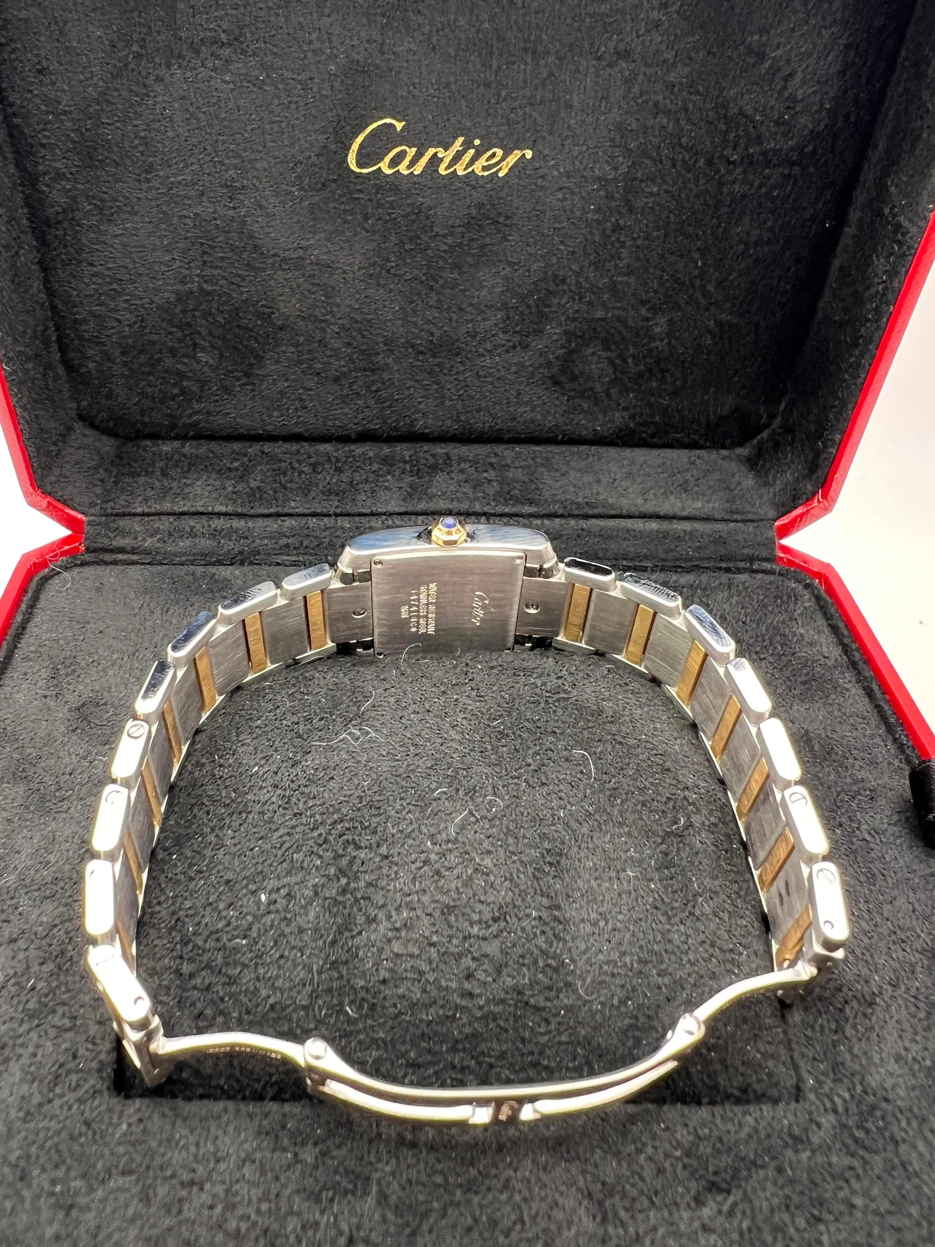 Cartier Tank Francaise Midsize 18K Yellow Gold Steel W51012Q4 Box Set For Sale 7