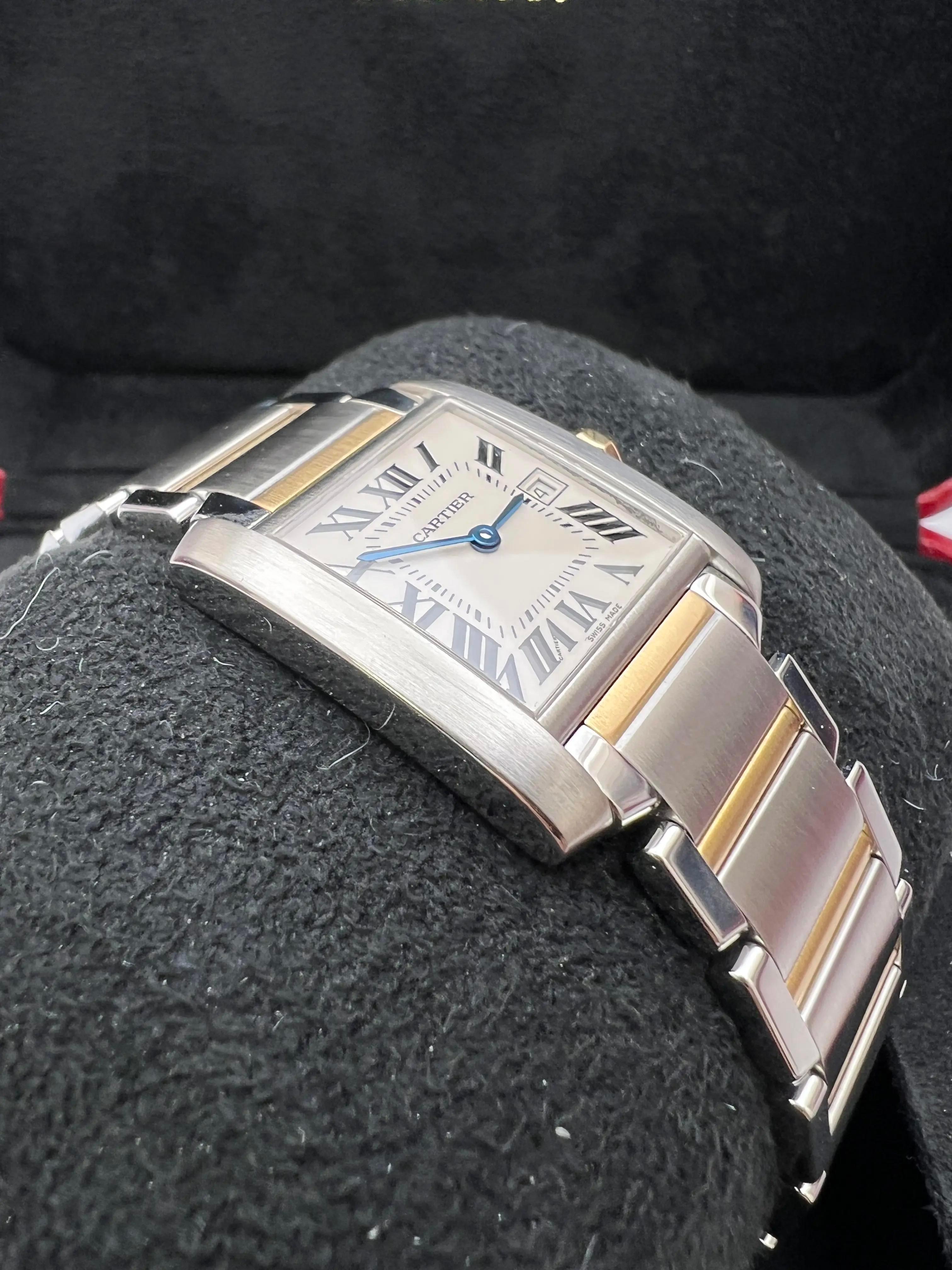 Cartier Tank Francaise Midsize 18K Yellow Gold Steel W51012Q4 Box Set For Sale 1