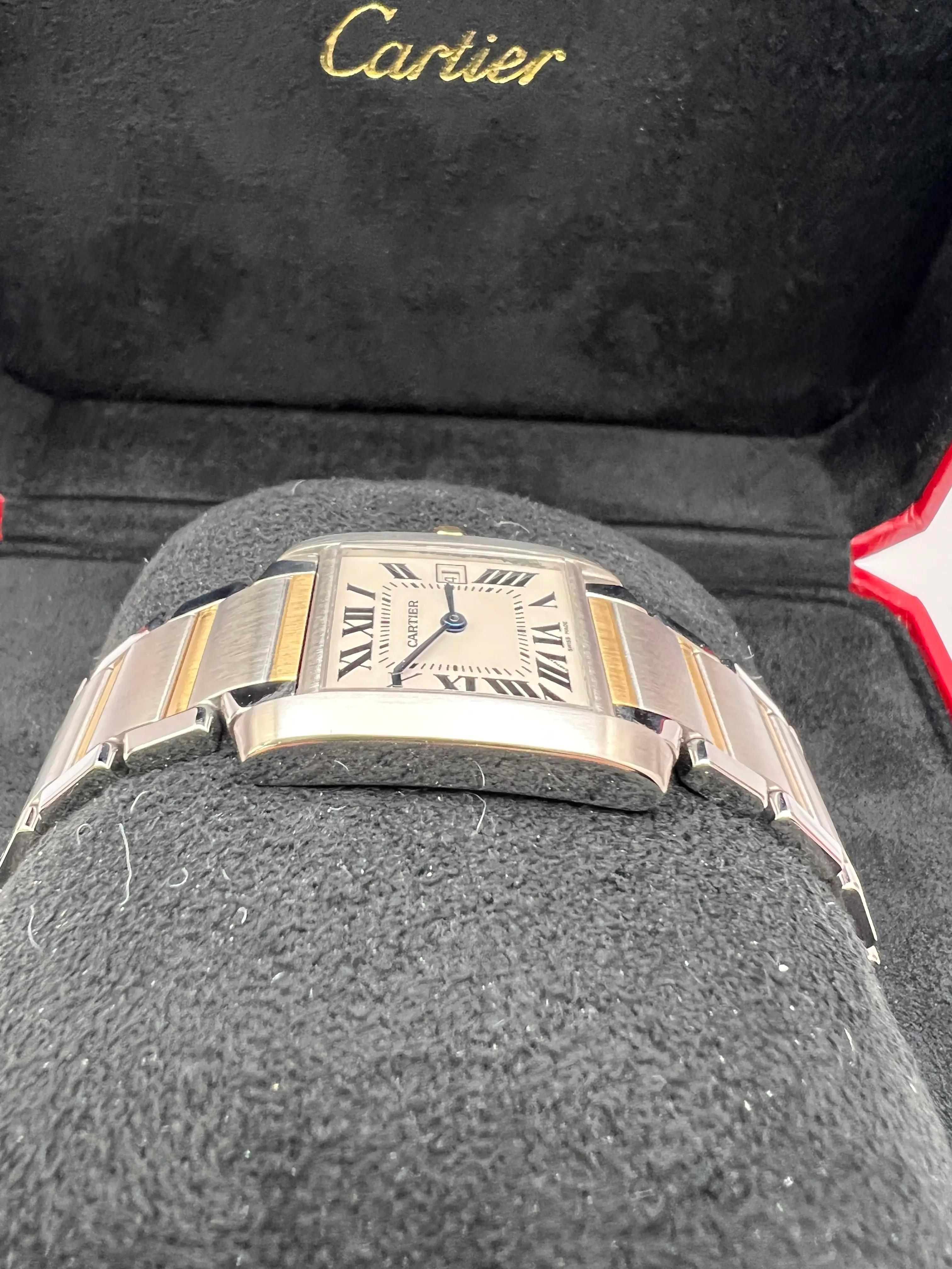 Cartier Tank Francaise Midsize 18K Yellow Gold Steel W51012Q4 Box Set For Sale 3