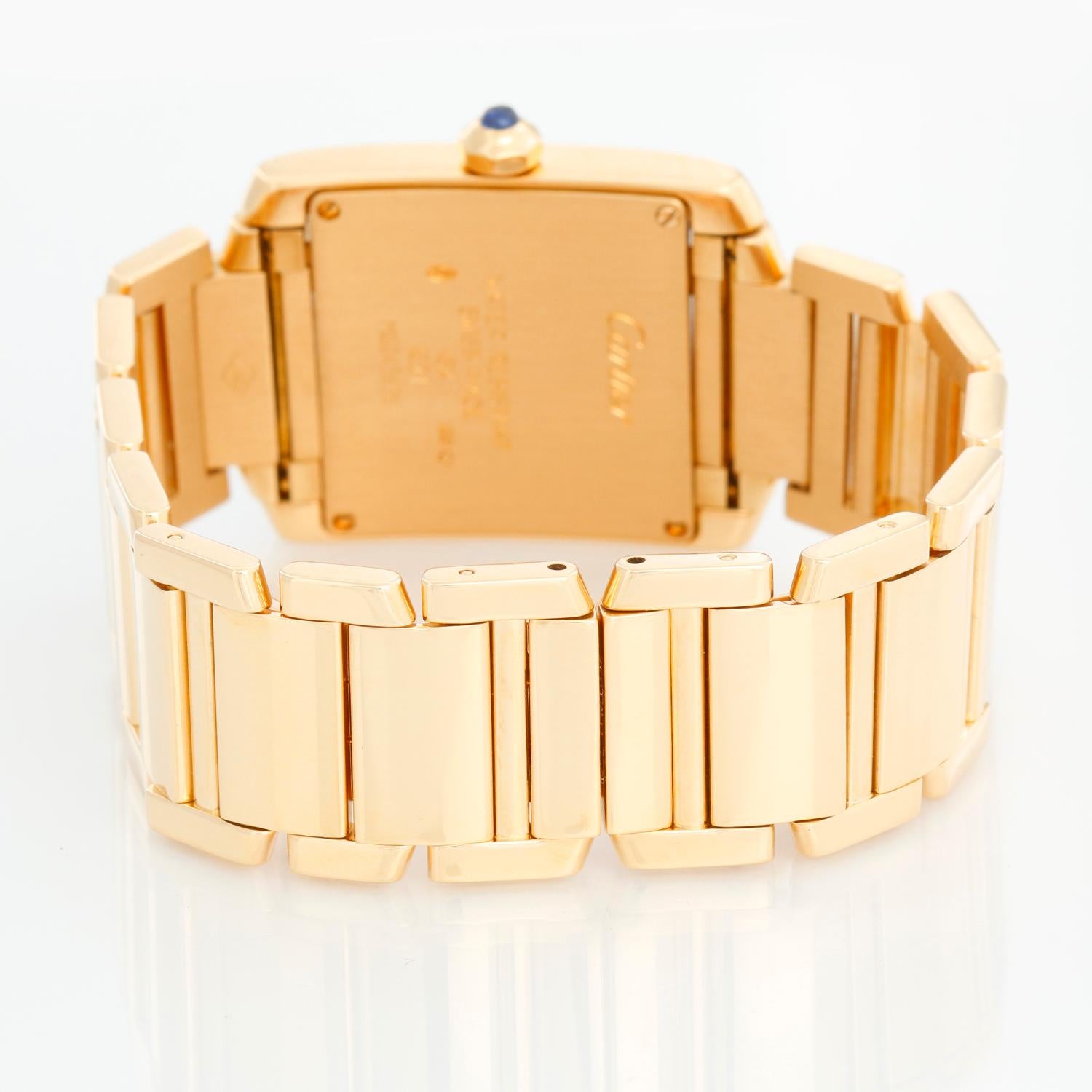Cartier Tank Francaise Midsize 18k Yellow Gold Watch W50003N2 1821 In Excellent Condition In Dallas, TX