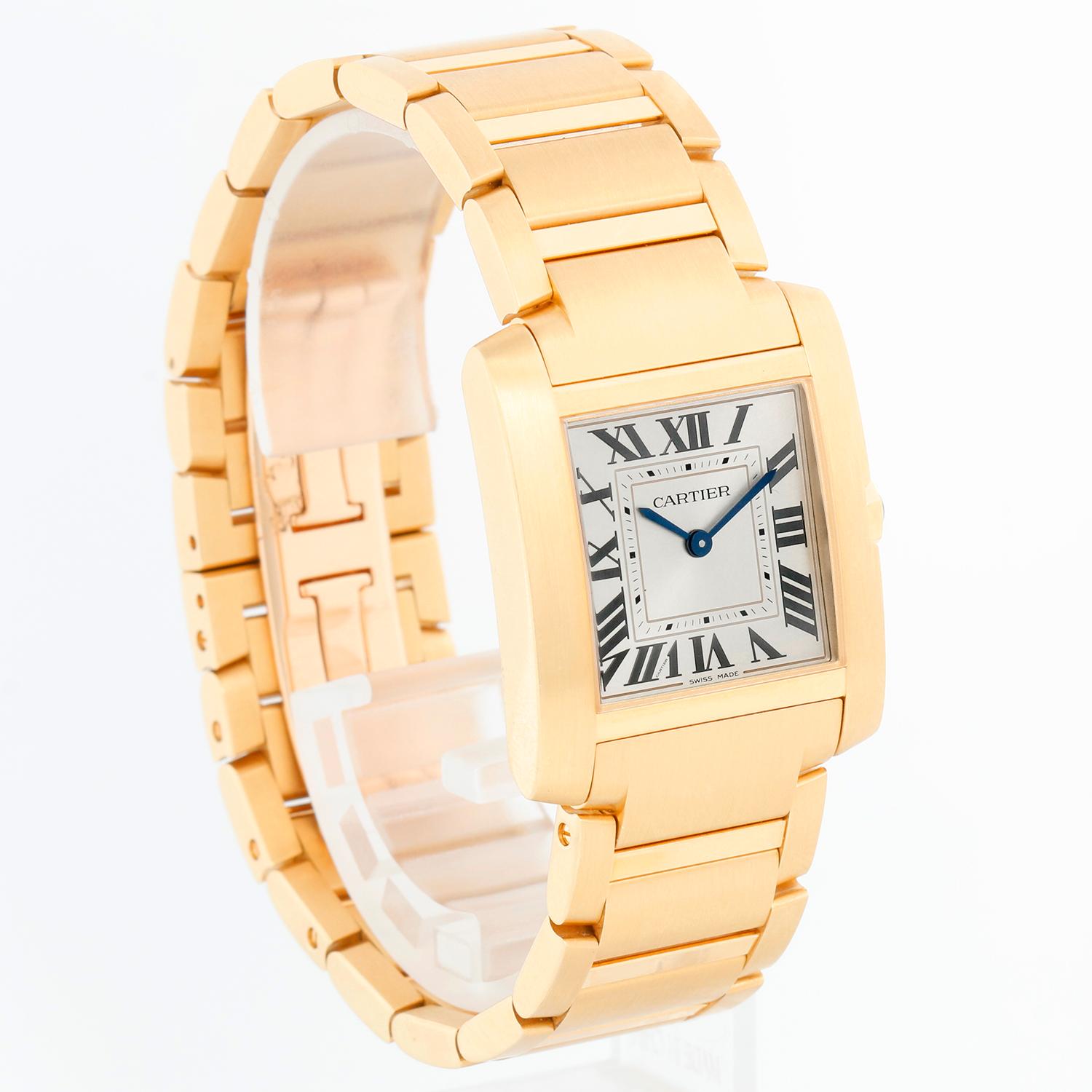 Cartier Tank Francaise Midsize 18K Yellow Gold Watch WGTA0113 4456 In Excellent Condition In Dallas, TX