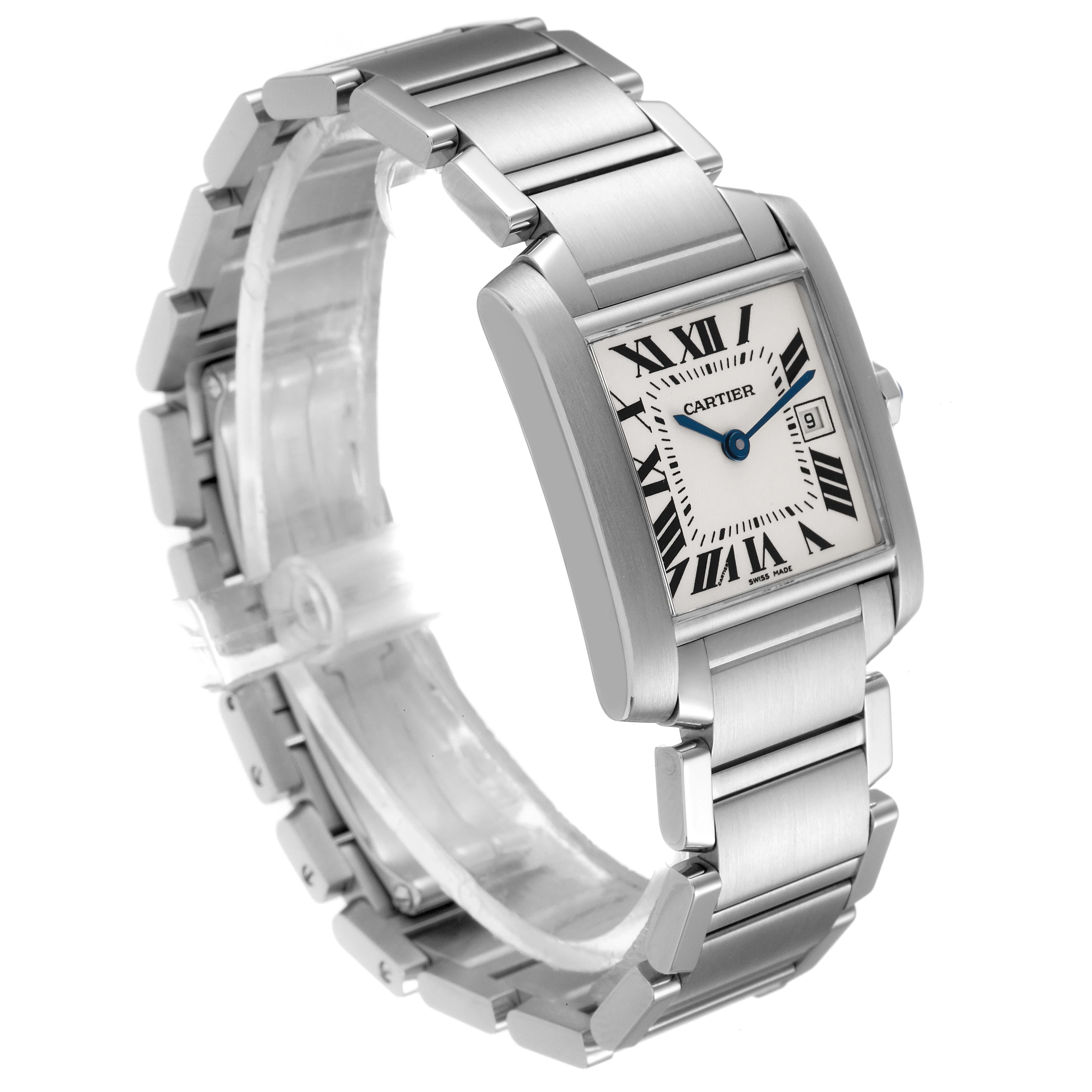 Women's or Men's Cartier Tank Francaise Midsize Silver Dial Ladies Watch W51011Q3 For Sale