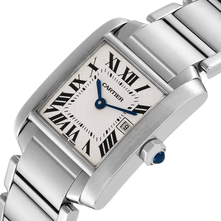Cartier Tank Francaise Midsize 25mm Silver Dial Mens Watch W51011Q3 For ...