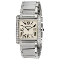 Cartier Tank Francaise Midsize Aftermarket Custom Diamond Bezel 1.1ct Watch 2465