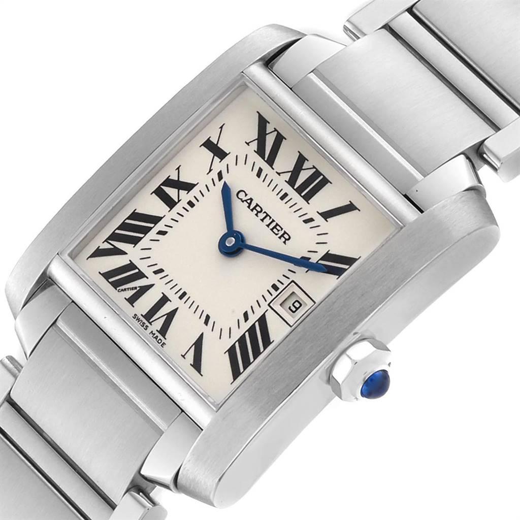 Cartier Tank Francaise Midsize Blue Hands Ladies Watch W51011Q3 Papers 1