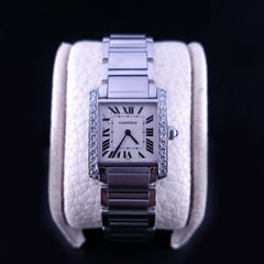 Cartier Tank Francaise Midsize Custom Diamond Bezel 1.1 Carat Watch 2301