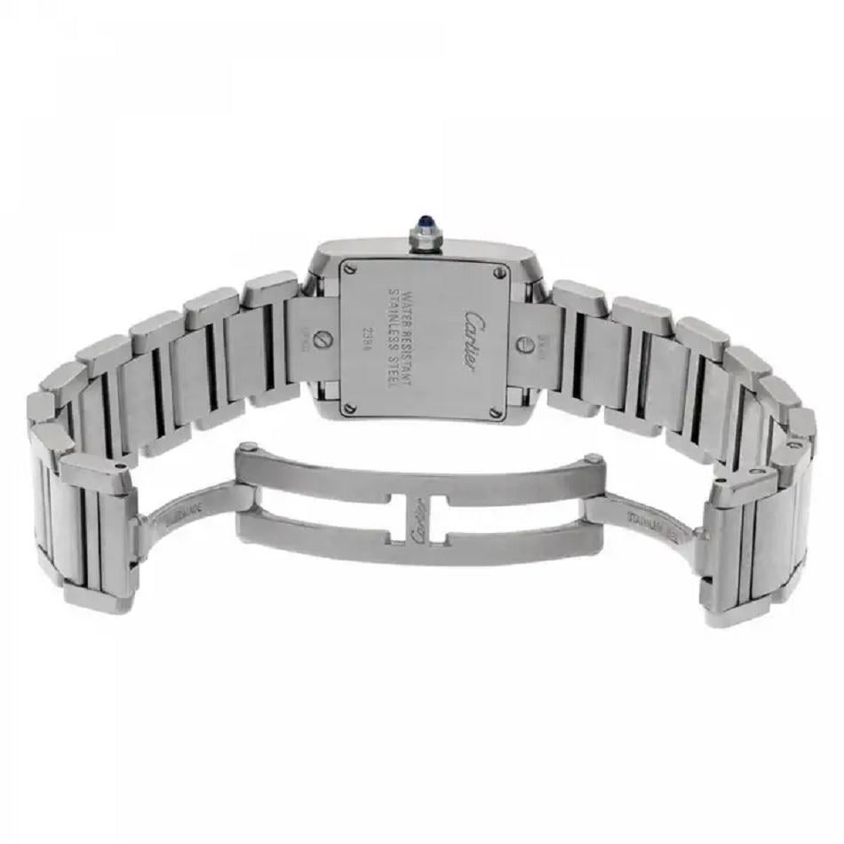 Round Cut Cartier Tank Francaise Midsize Custom Diamond Bezel 1.1 Carat Watch 2301