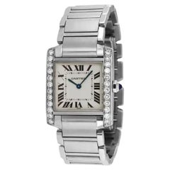 Used Cartier Tank Francaise Midsize Custom Diamond Bezel 1.1 Carat Watch 2301