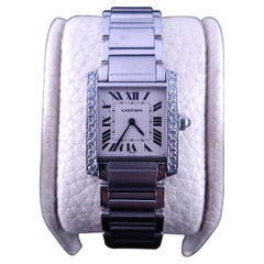Cartier Tank Francaise Midsize Custom Diamond Bezel 1.1 Carat Watch 2301