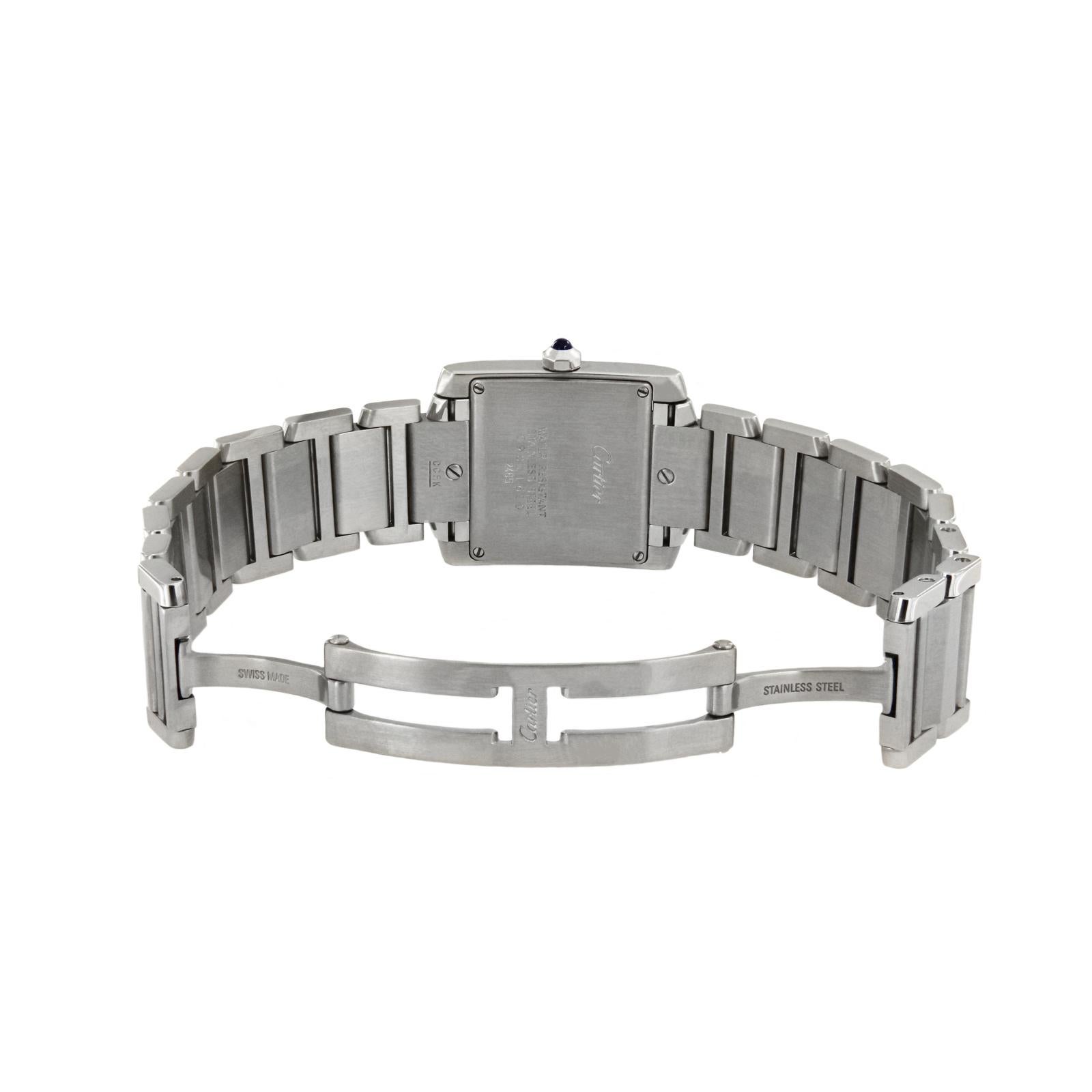 Round Cut Cartier Tank Francaise Midsize Custom Diamond Bezel 1.1 Carat Watch 2465