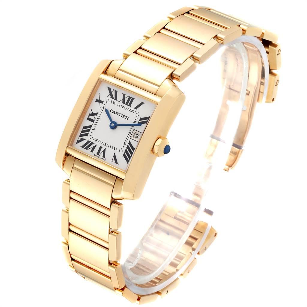 Women's Cartier Tank Francaise Midsize Date Yellow Gold Ladies Watch W50014N2