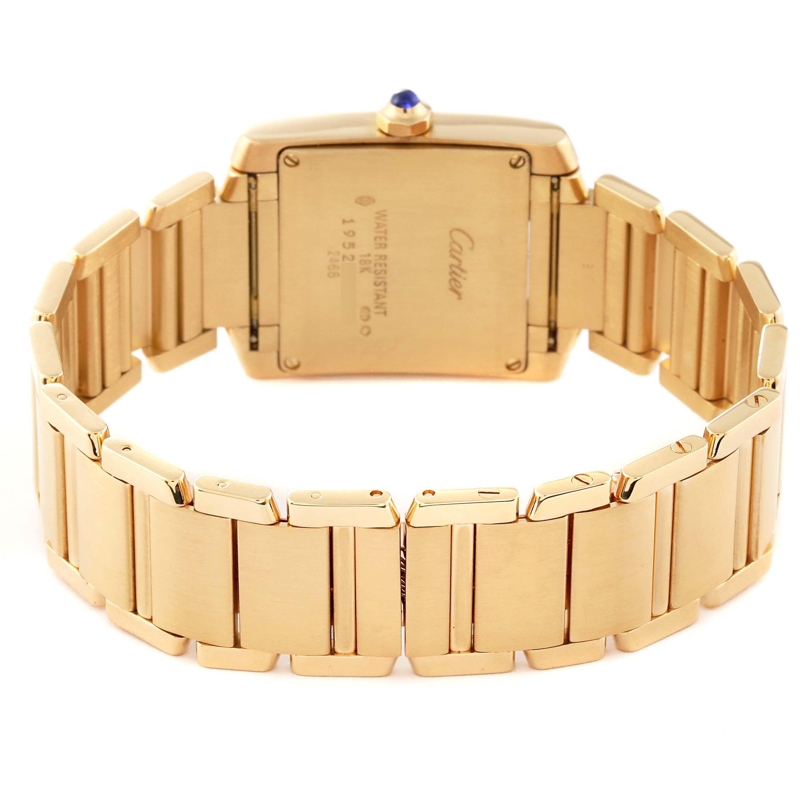 Cartier Tank Francaise Midsize Date Yellow Gold Ladies Watch W50014N2 For Sale 1