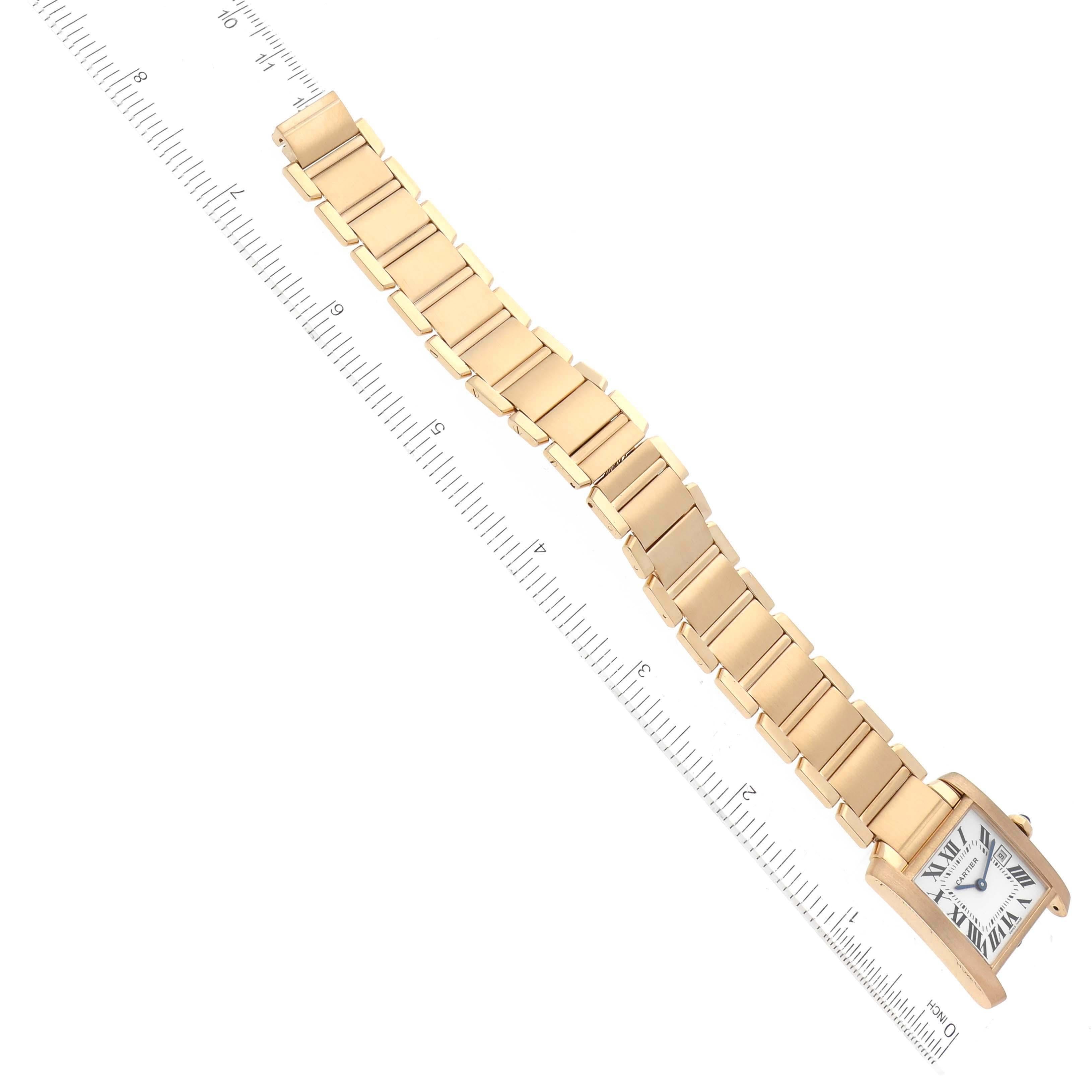 Cartier Tank Francaise Midsize Date Yellow Gold Ladies Watch W50014N2 For Sale 3