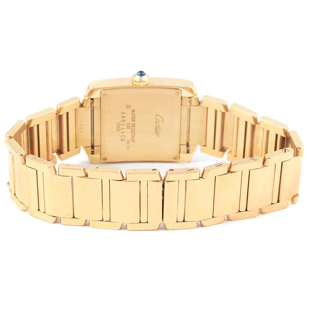 Cartier Tank Francaise Midsize Date Yellow Gold Ladies Watch W50014N2 For Sale 5