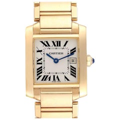 Cartier Tank Francaise Midsize Date Yellow Gold Ladies Watch W50014N2