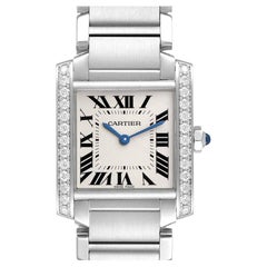 Cartier Tank Francaise Midsize Diamond Steel Ladies Watch W4TA0009
