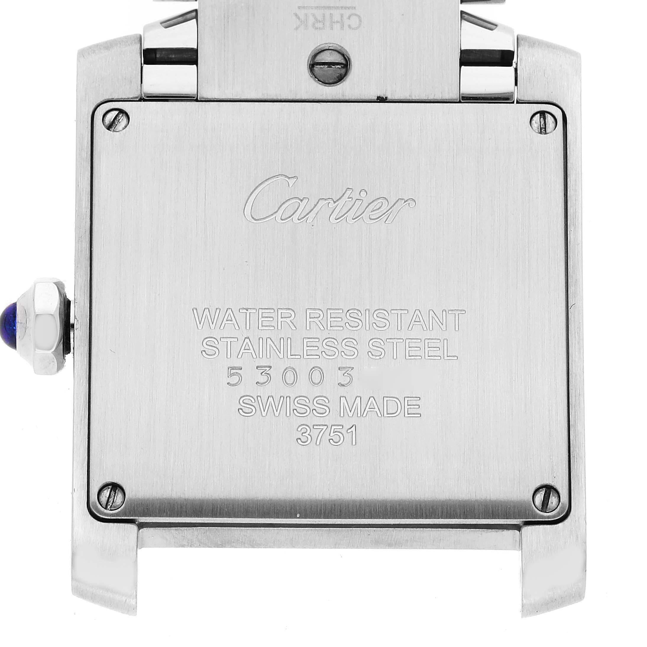Cartier: Stahl-Damenuhr WE110007, Tank Francaise, Midsize, Diamant, Stahl im Angebot 3